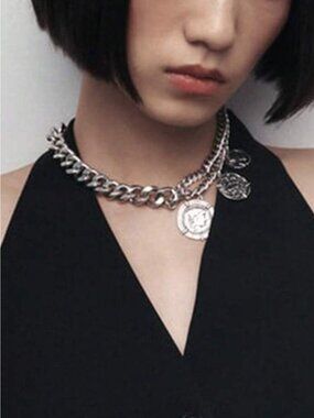 Maison Empire Layered Coin Choker Necklace